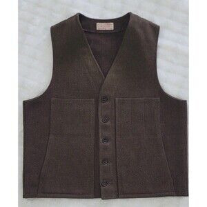 Vintage CC Filson Mackinaw Vest Mens 44 Brown Virgin Wool USA Made